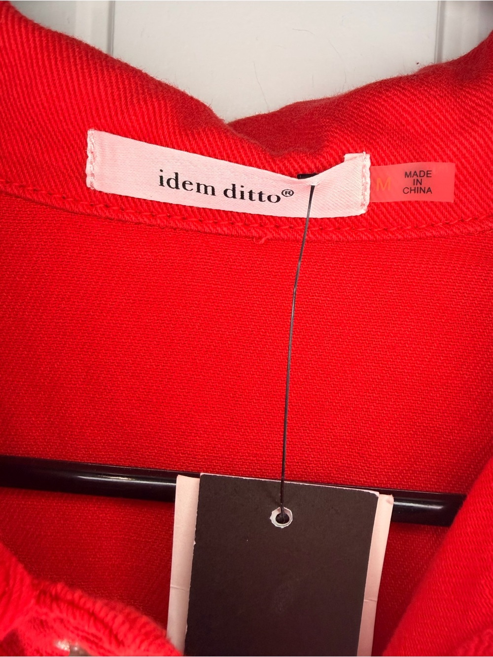 Women’s Red Distressed Button-Front Romper - Picture 2 of 7